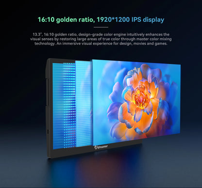 Adreamer ArieScreen13S Expansion Screen Laptop FHD Portable Tri-screen Monitor 3 Displays for 13.3-16 inch Laptop