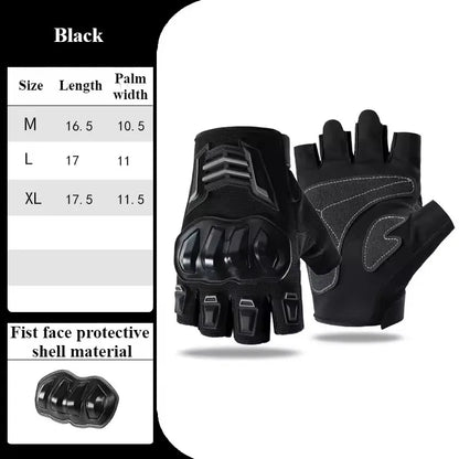 Breathable Motorcycle Gloves Half Finger Wear-Resistant Anti-Slip Racing for Outdoor Cycling Electric Bike Anti-Fall Protection