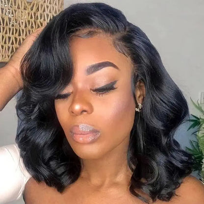 16A 100% Hair Body Wave Short Bob Wigs Human Hair 13x4 Transparent Lace Front Human Hair Wigs Brazilian Hair Bob Wigs For Women