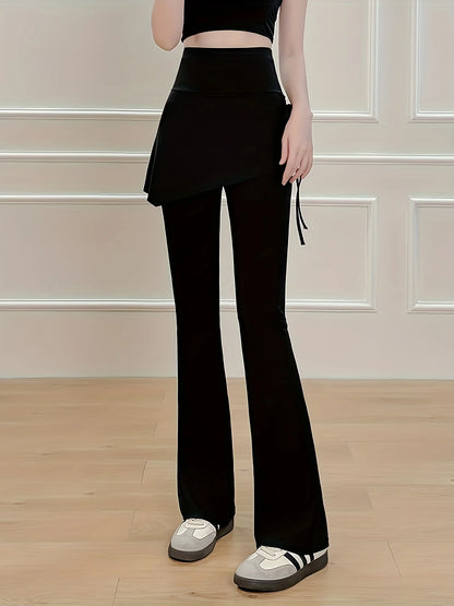 Women's tennis flared skirt pants, spring and summer fashionable slightly flared pants, versatile for commuting and casual wear