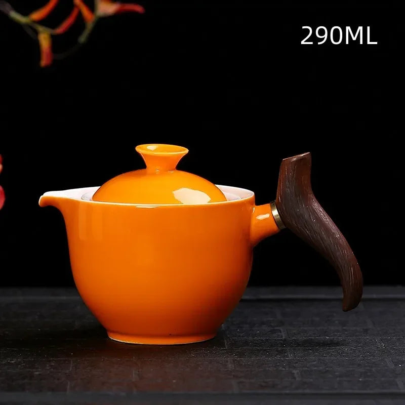 New Style Ceramic Glass Teapot Chinese Gongfu Tea Pot 360 Rotation Tea Maker  Automatic Single Pot   Teapot For Tea