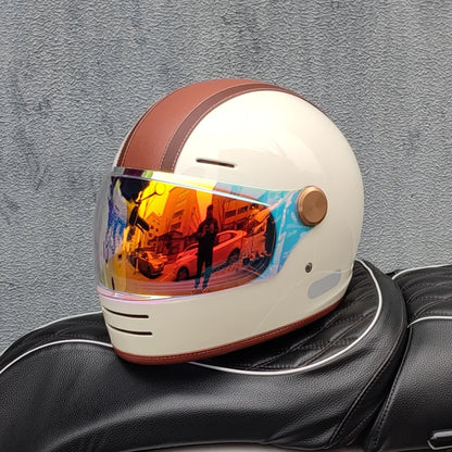 ORZ Retro full face motorcycle helmet - Classic design, suitable for both men and women, with safety protection certified by 806