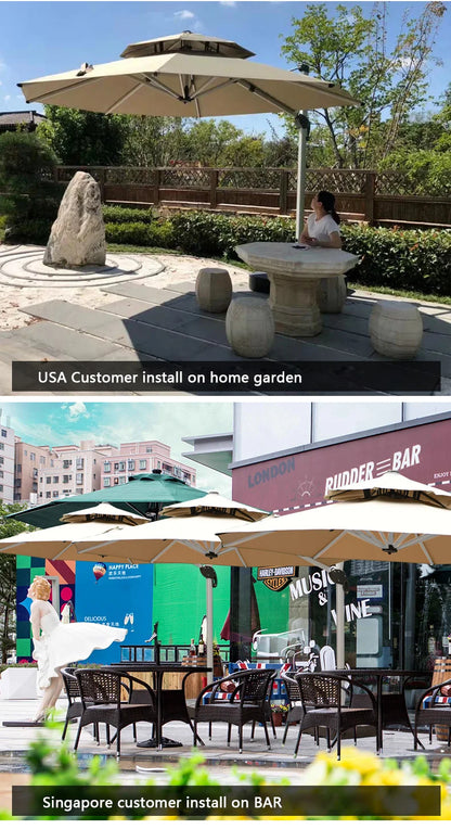 Outdoor Furniture Sunshade  Garden Umbrella Aluminum 3m square Offset Parasol 10 ft Cantilever Commercial Patio Umbrella & Bases