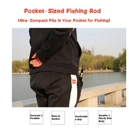 1.0-2.3M Ultra Short Small Sea Fishing Rod with Fishing Wheel Telescopic Ultra Short Cross Sectional Fiberglass Rod Set