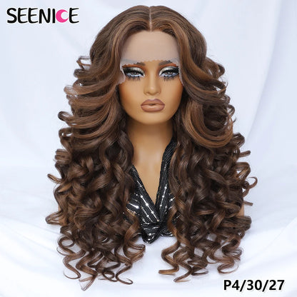 24Inch Latisha Synthetic Lace Front Wigs For Women Curly Afro Lace Wigs Black Blonde Orange 13X4.5X1 Cosplay Hair Daily Use