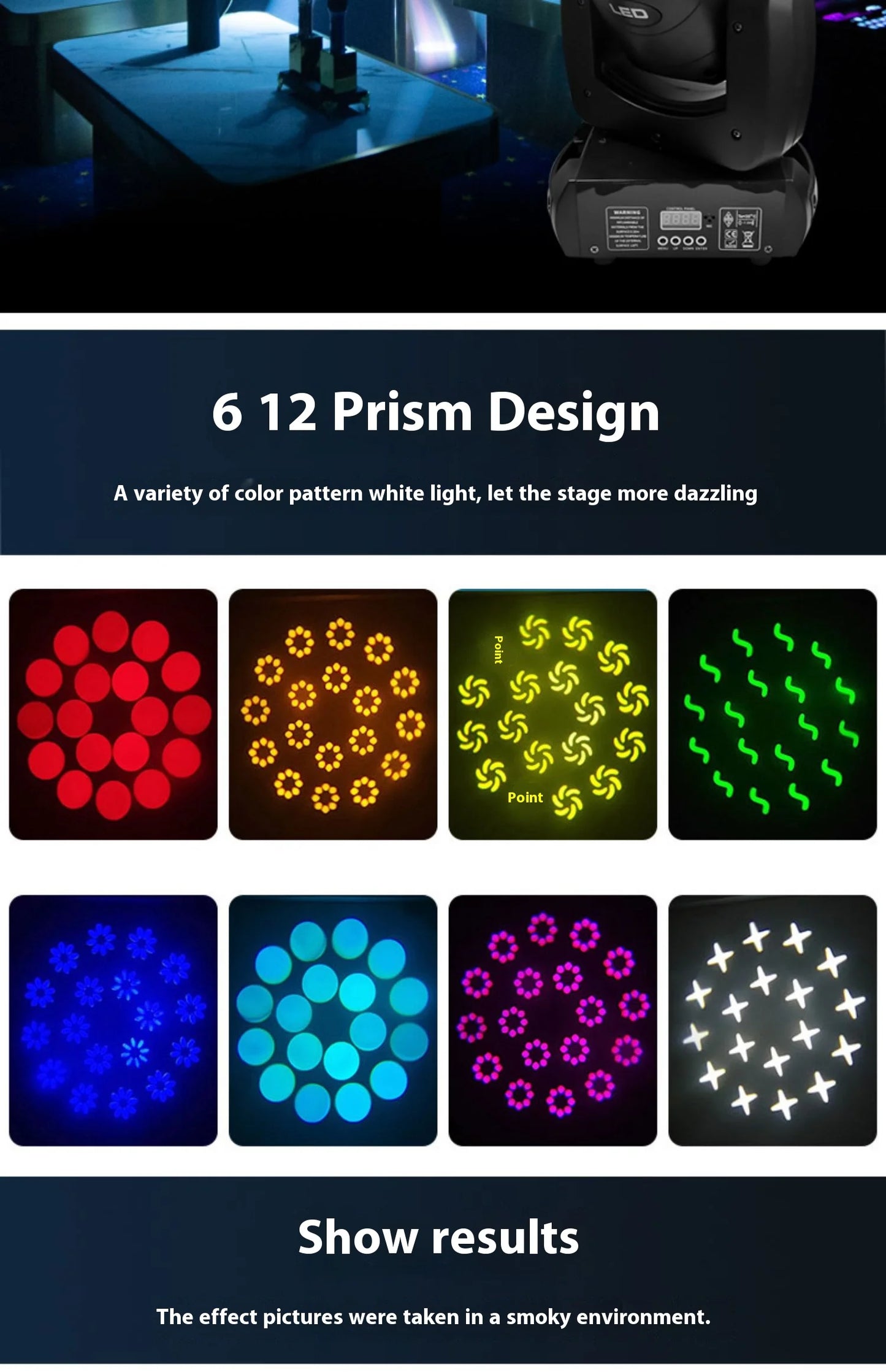 DJ 120w 180w Gobo Spot Led Beam 18 Light Moving Head Party Disco Stage Lights Sound DMX 18 Prisms Disco Club Stage Bar Lighting