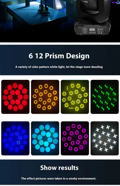 DJ 120w 180w Gobo Spot Led Beam 18 Light Moving Head Party Disco Stage Lights Sound DMX 18 Prisms Disco Club Stage Bar Lighting