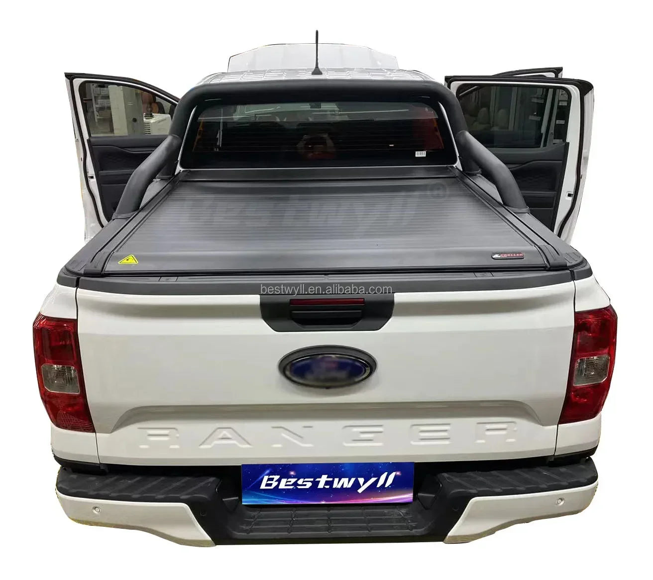 BESTWYLL New Next Gen Retrac Roller Roll Lid Shutter Electric Pickup Truck Bed Tonneau Cover For 2023  Ranger Xlt E-K81