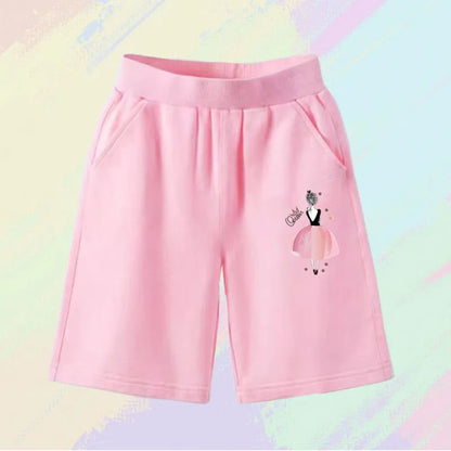 2025 Girls Summer Cat Ear Print Shorts Kids Elastic Waist Beach Short with Pocket Sports Short Pants Kids Cute Clothes 3-14y