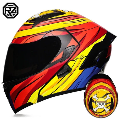 Full Face Motorcycle Helmet for Men and Women - Dual Lens Anti-Fog All Season Riding