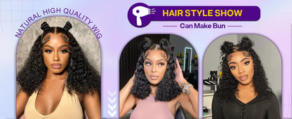 250Density Glueless Short Bob Wig 10 Inch Deep Wave Lace Front Bob Wigs Human Hair 5x5 Glueless Bob Wig Human Hair Ready To Wear