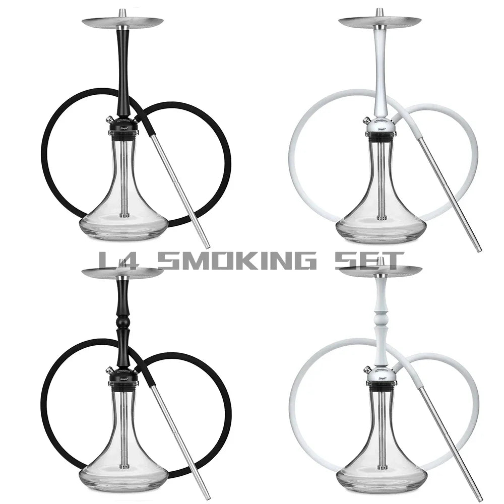 MattPear Simple Hookah Shisha Set 304 Stainless Steel 56cm single tube Large Hookah Shisha Set With Bottle