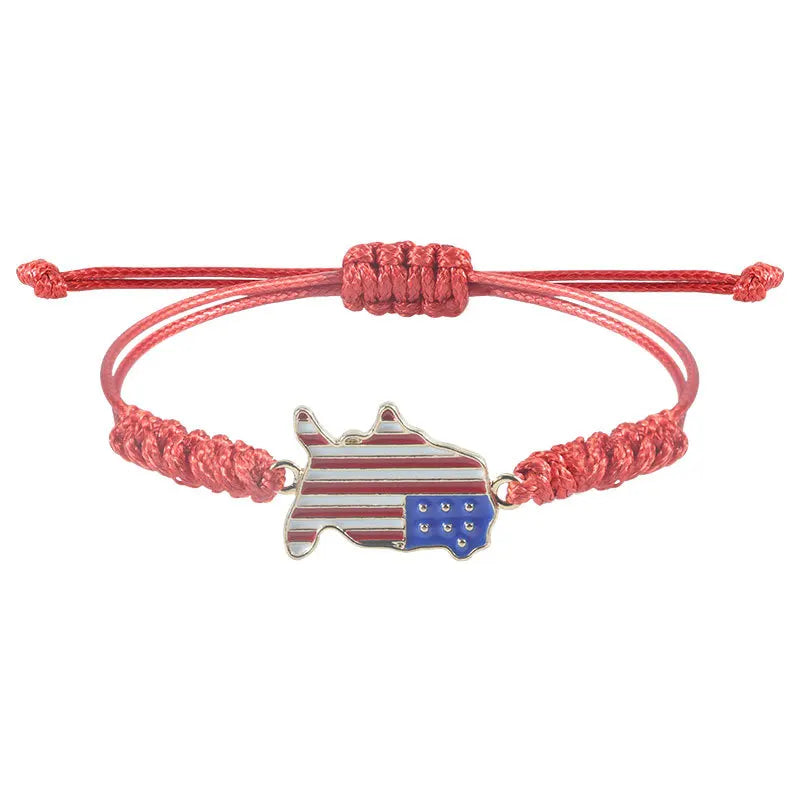 New stylish alloy USA Independence Day Bracelet USA Flag Election Holiday Party Honoring patriotism Bracelet accessories for men