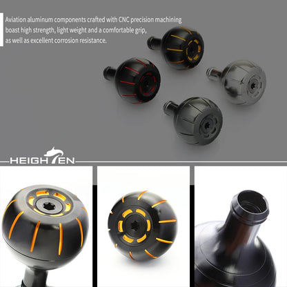 HEIGHTEN Carbon Fiber Fishing Reel Single Cast Spinning Wheel Hand Crank Handle Round Single Grip Fishing Wheel Crankshaft
