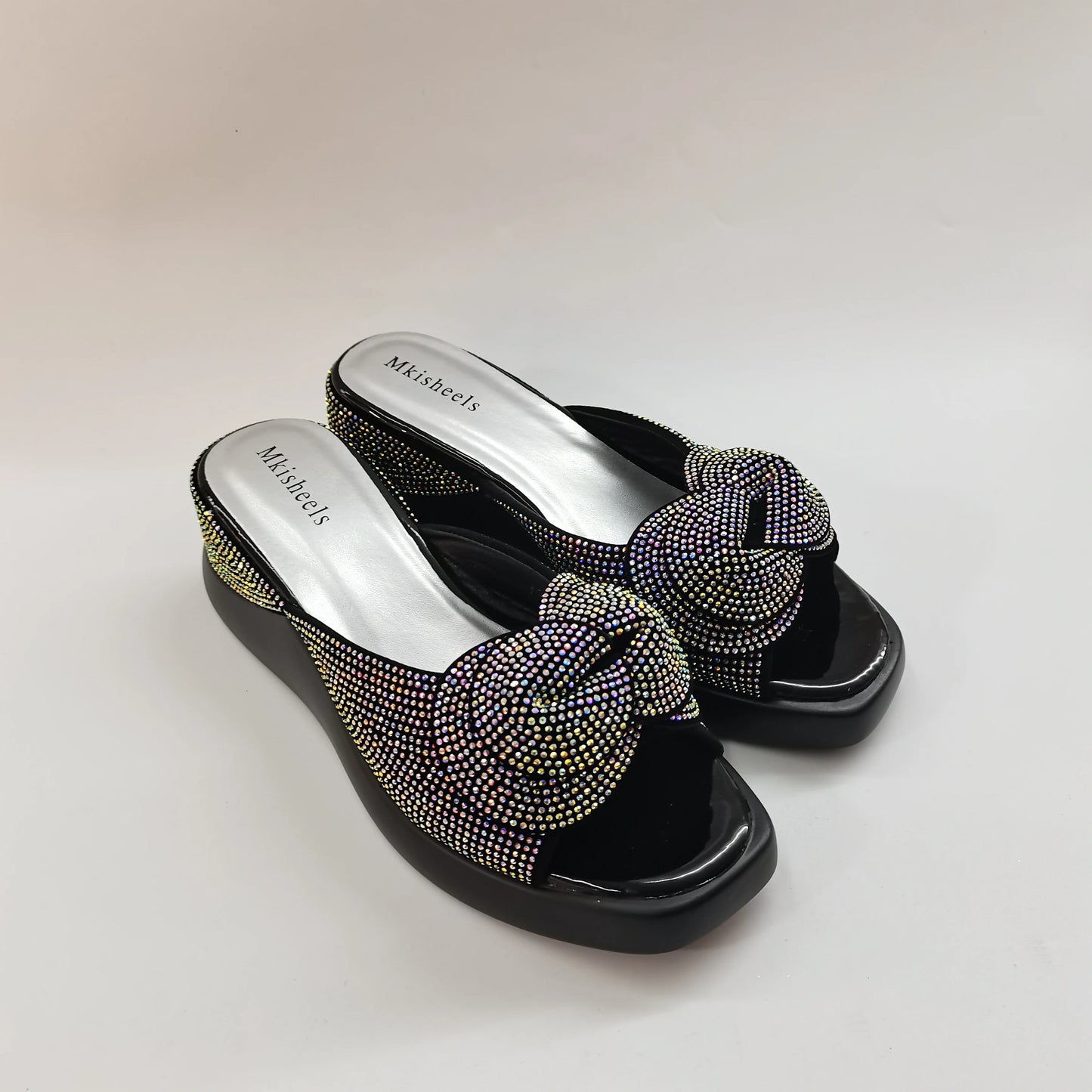 New Trendy Mid-heel Women's Sequins Slippers Outdoor Casual Slippers, High Quality Lady Party Shoes Elegant Shoes F5-1112-2