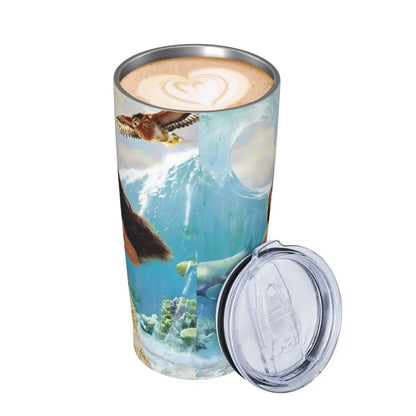 Moana and Pua Cartoon Movie Insulated Tumbler with Straws Stainless Steel Coffee Mugs Double Wall Car Bottle Cups 20oz