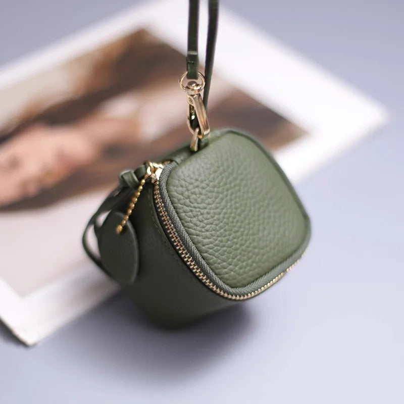 WERLLANDS PU Leather Pebbled Cube Coin Purse