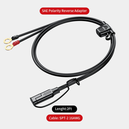 60cm/180cm Quick Release SAE Cable w/ 10A Fuse Terminal O Connector Battery Charger Extension Adapter Wire 16AWG Terminal