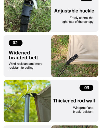 Car Awning Tent 210D Waterproof Windproof UV Sun Shelter Anti-Mosquito Beach Camping Tent Portable for Outdoor