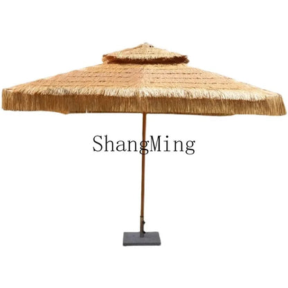 CL  shading thatch umbrella straw simulation straw umbrella courtyard agritainment B & B outdoor beach villa umbrella
