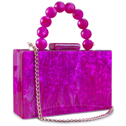 Acrylic Handbag Casual Trend Small Square Bags Women Clutches Wedding Party Dating Lady Trendy Evening Bags Chain Shoulder Bag