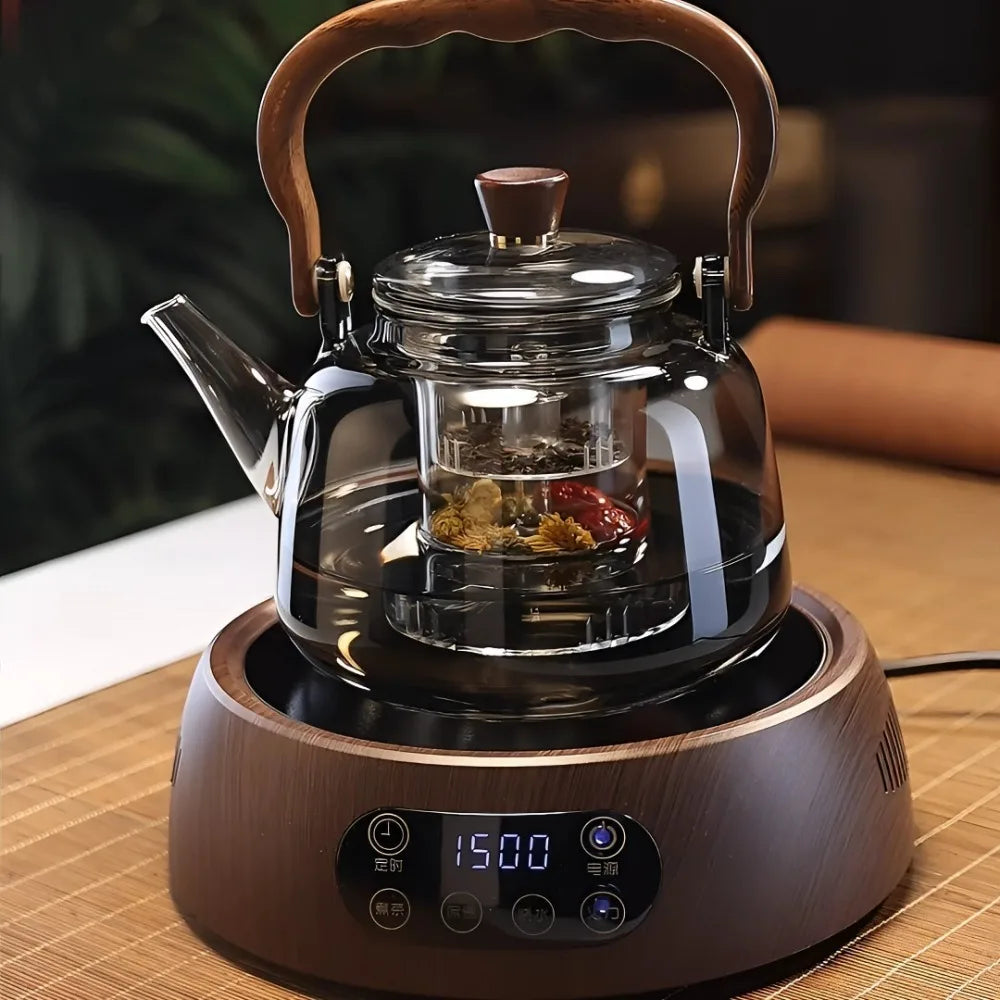 【2025 Trendsetter】Electric Ceramic Pot with Glass Handle - Home Use Tea Brewing and Water Heating Pot