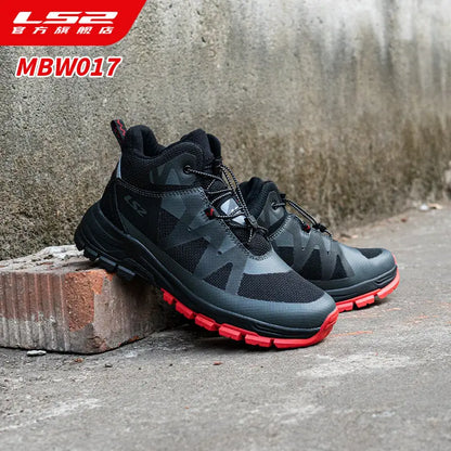LS2 MBW017 Waterproof Motorcycle Shoes Men New All-Season Sports Casual Riding Boots for Street Commuter & Touring, Non-Slip An