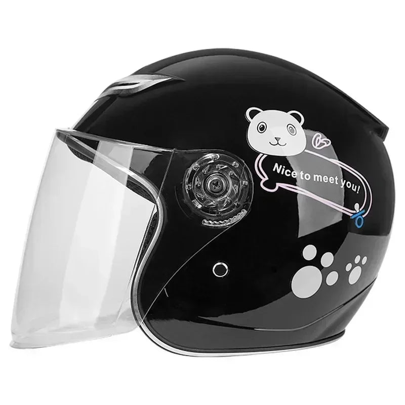 Cartoon Children Helmet With Pattern Four Seasons Safety Protection Child Outdoor Sports Motorcycle Open Face Cute