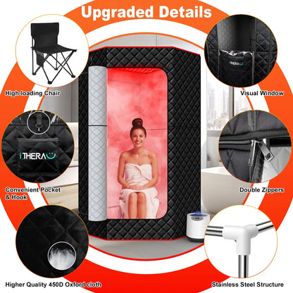 For Salle De Sauna Spa Tubs &  Rooms Indoor Outdoor Infrared Portable Tent Sauna Heater Kit with Control Panel