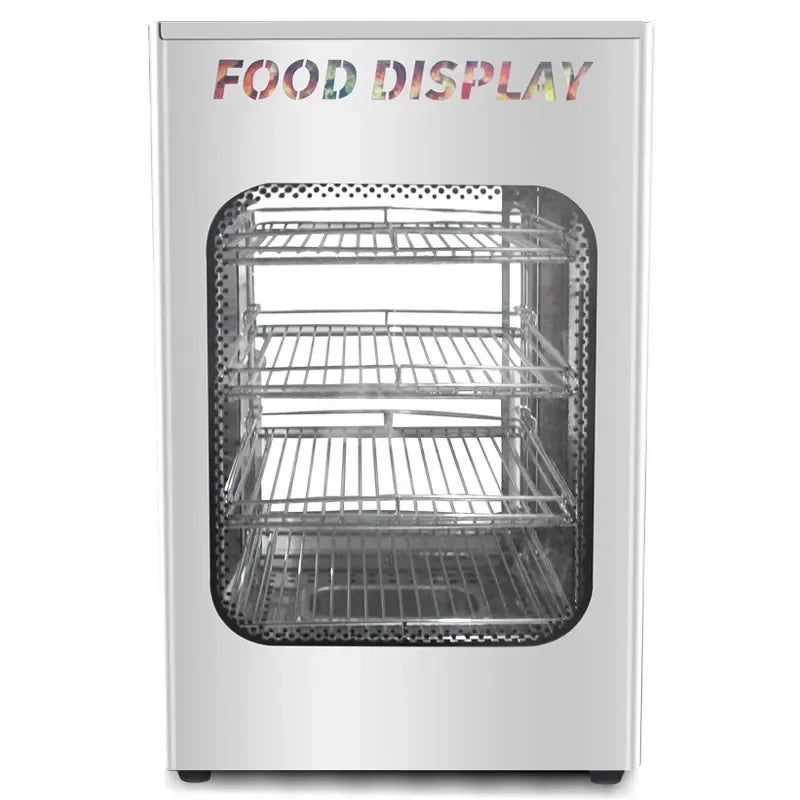 4 Layers Commercial 800W Stainless Steel Pizza Warmer  Display Showcase Hot Food Display Patty Warmer