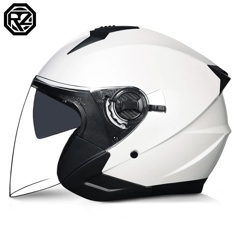 ORZ Motorcycle Helmet Half Face Double Lens Moto Four Seasons Men Women Street Fashion Helmet Capacete De Moto Safety
