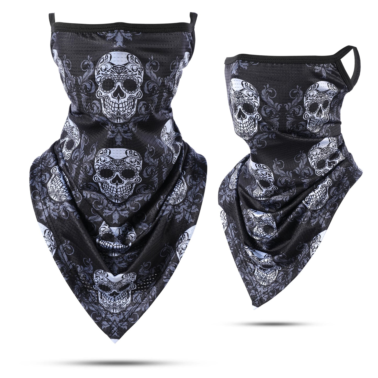 Summer Breathable Bandana Skull Printed Scarf Sun Protection Quick-drying Face Cover Reusable Mask Neck Gaiter Halloween Gift