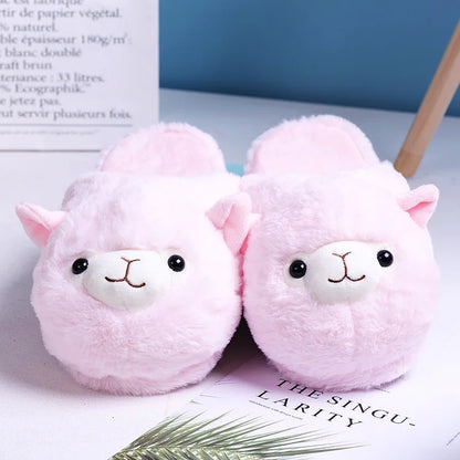 Winter Women Warm Indoor Slippers Ladies Fashion Cute Pink Pig Shoes Women's Soft Short Furry Plush Home Floor Slipper SH467