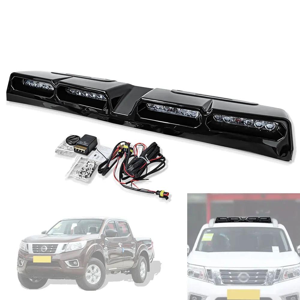 Front Roof Wing Lip Roof top Led Bars Lights For NISSAN Navara 2023 2024 Led Car Pickup Roof Lights Exterior Modification