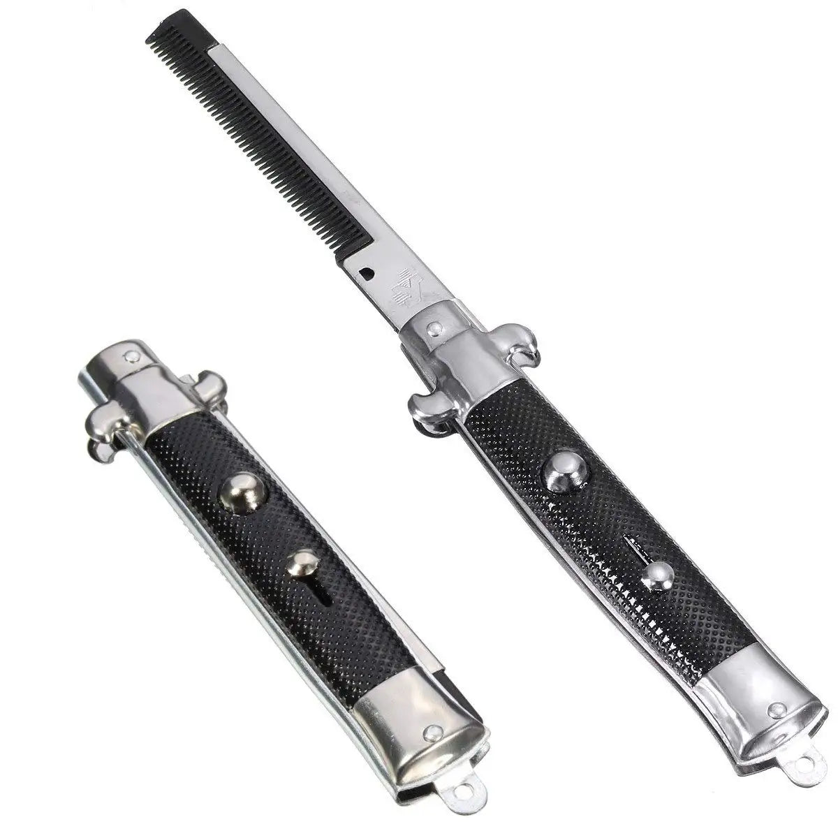 9 Inch Stainless Steel Folding Combs Switch-Blade Folding Pocket Comb Men Portable Trimmer Comb Hair Accessories