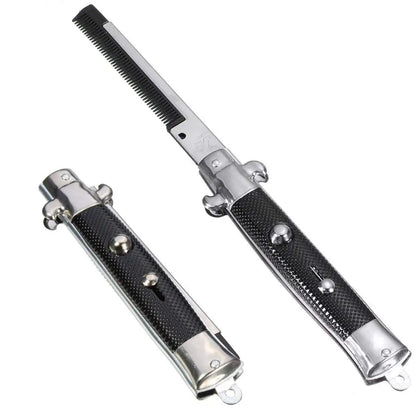 9 Inch Stainless Steel Folding Combs Switch-Blade Folding Pocket Comb Men Portable Trimmer Comb Hair Accessories