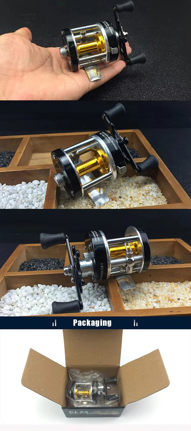 WEIHE CL25 Fishing Reel All Metal Casting Exquisite Baitcasting Fishing Reel