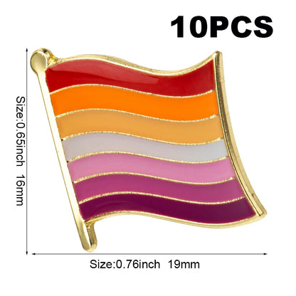 10pcs a lot Sun Set Lesbian Pride LGBT Pride Badge Lapel Pin Brooch