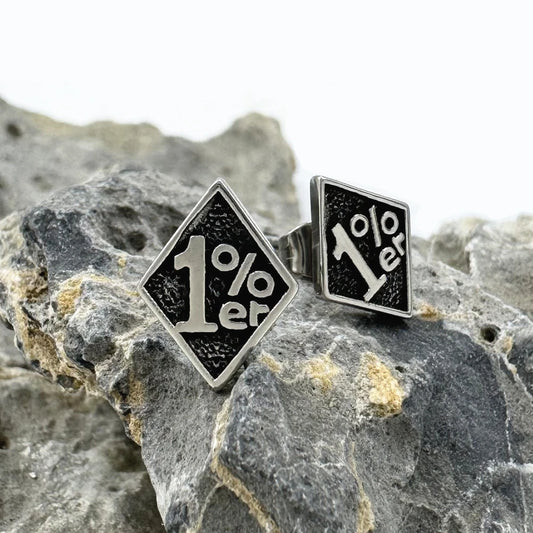 Motorcycles Studs 316L Stainless Steel Rhombus 1% Biker Man Earrings