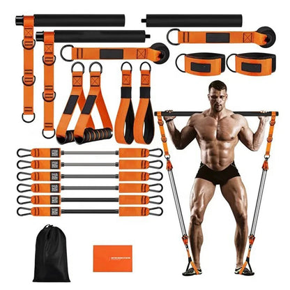 Pilates Bar Kit with Resistance Bands Exercise Bands Set Portable Yoga Pilates Stick for Home Gym Fitness Yoga Strength Training