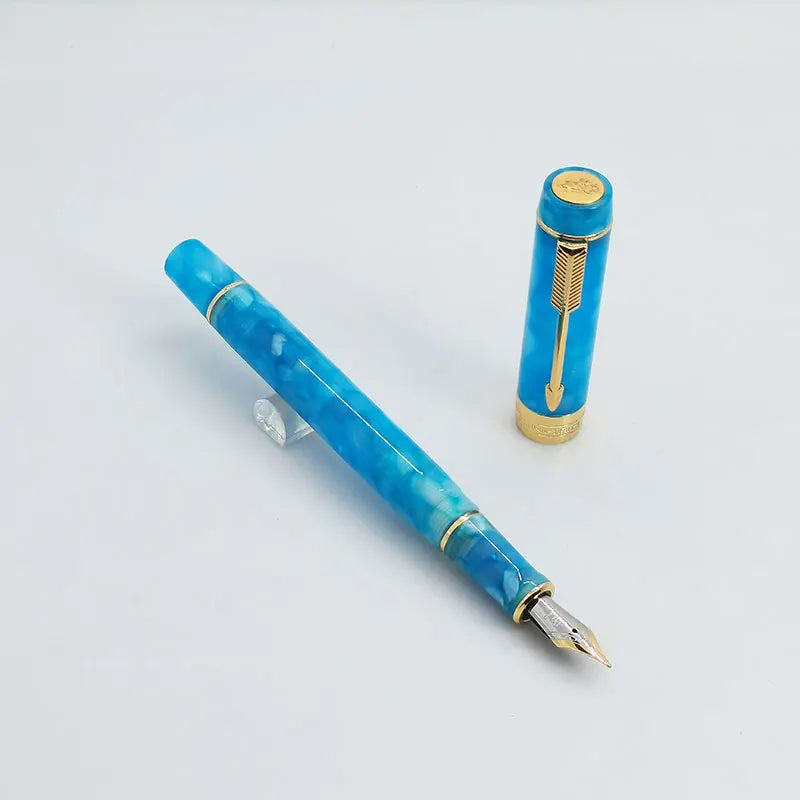 Jinhao 100 Fountain Pen Commemorative Resin Good Pen Nib 18 KGP Gold Sandwiched Thin Tod Small Business Office Gift Pen