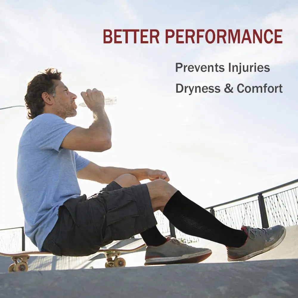 3/6/7 Pairs Compression Socks Women Medical Edema Running Socks Men Knee Length Cycling Socks  Football Basketball Outdoor trave