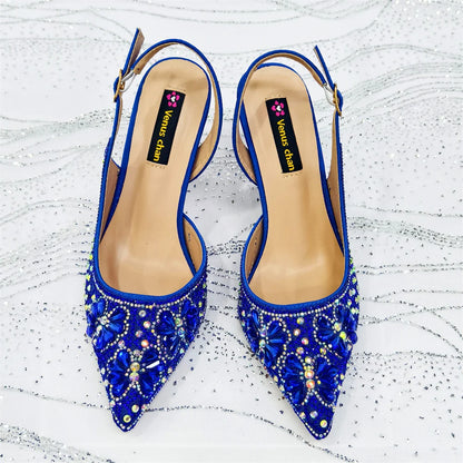 Festive Elegance: Spot Goods Dazzling Heels and Chic Long Bag Clutch Perfect Combination Of Shoes And Bag for Special Occasions