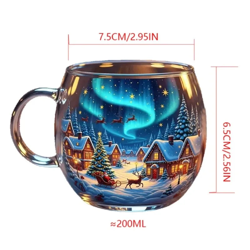 Christmas Mug Haunted Path Glass Coffee Mugs Beverage Containers Party Supplies for Home Farmhouse Apartment Hotel Counter