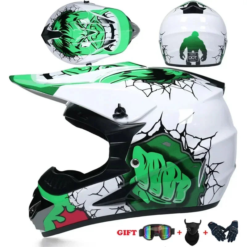 Motorcycle Helmet Youth Kids Child Full Helmet Children Helmets Motocross Casco Moto children Off-road Safety Protection DOT