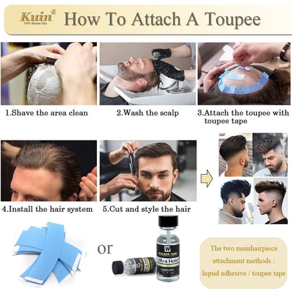 Braiding Toupee For Men Cornrow Braid Full Lace Man WIg Human Hair Braids Male Hair Prosthesis Human Hair Replacement System