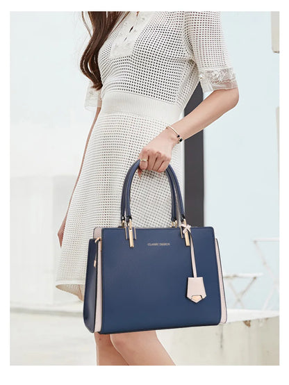 New Women's Handbag High end Fashion Versatile Cowhide Single Shoulder Crossbody Commuter Bag