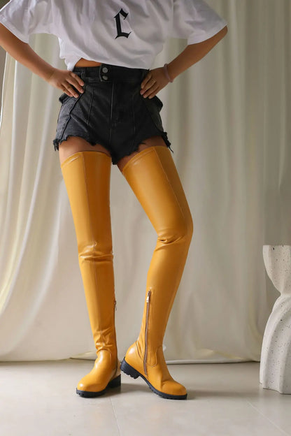 Winter New Plus Size 48 Women's Over The Knee Boots Thick Heel Long Tube Boots Platform Shoes
