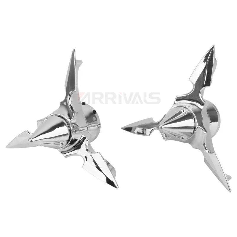 Motorcycle Chrome Black Skull Spun Blade Axle Caps Cover Front Axle Nut Covers For Harley Sportster Dyna Softail V-Rod Custom
