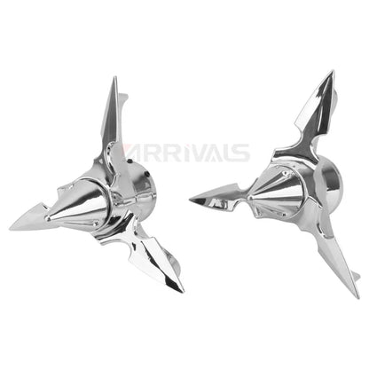 Motorcycle Chrome Black Skull Spun Blade Axle Caps Cover Front Axle Nut Covers For Harley Sportster Dyna Softail V-Rod Custom